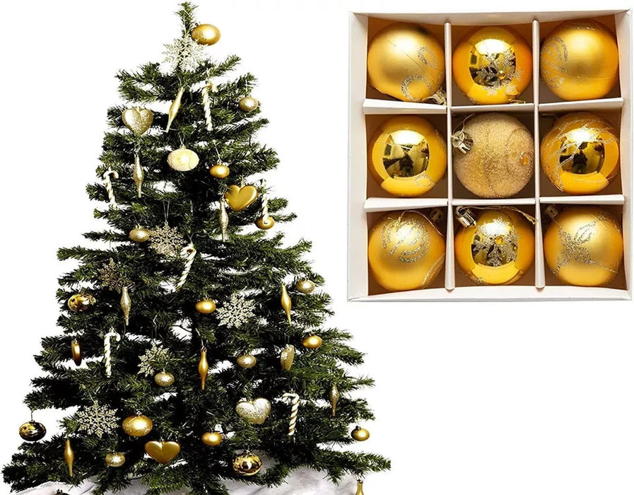 Christmas Baubles 9 X 6Cm Glitter Luxury Premium Tree Decorations Xmas Decor