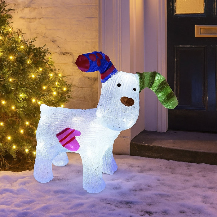 Neo Snowman Snow Dog LED Light up Acrylic Christmas Festive Decoration Outdoor