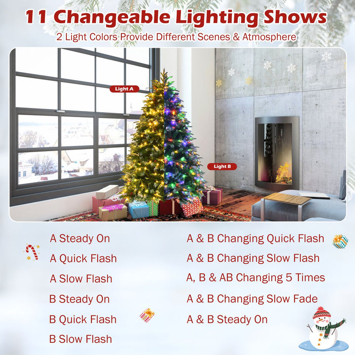 5/6 Feet Artificial Christmas Tree with LED Lights and Tips