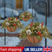 Pre-Lit Artificial Plants Hanging Basket Decorated with Berry Frosted Pine Cones