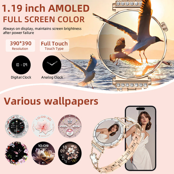 Women's Smart Watch – 1.19-Inch AMOLED Full Touch Screen & Sports Tracker SF