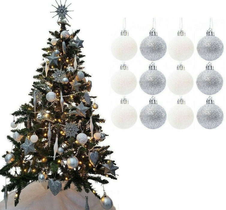 12Pc Christmas Tree Baubles, Tree Decorations, Xmas Bauble Decorations/Or