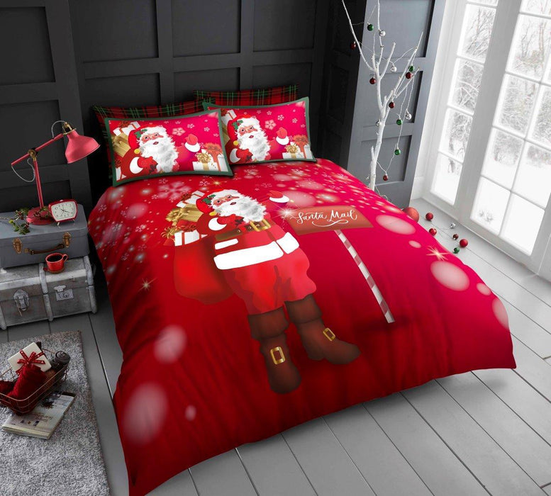 CHRISTMAS XMAS DUVET COVER SET Reversible Quilt Bedding Single Double King Size