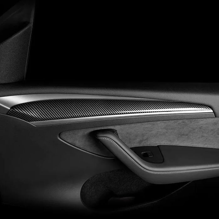 Dashboard Cover for Tesla Model 3 Y Car Door Trim Center Console Carbon Fiber ABS Stickers Interior Accessories 2017-2021 2022
