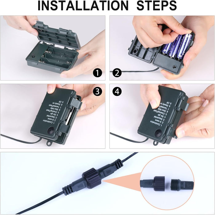 Christmas Lights 40M 300 LED Battery Fairy String Outdoor Timer 8 Modes W/White