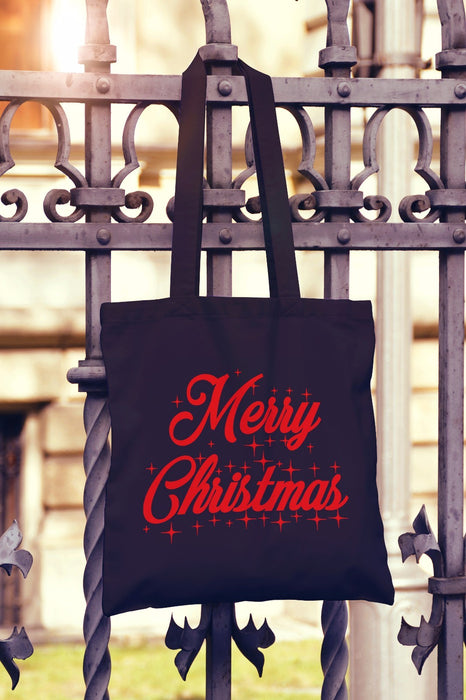 Merry Christmas Canvas Tote Bag Shopper Seasons Greetings Xmas Gift Present