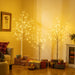 Lighted Birch Tree Set Birch Christmas Tree with Branch Tips LED Lights and Metal Bases