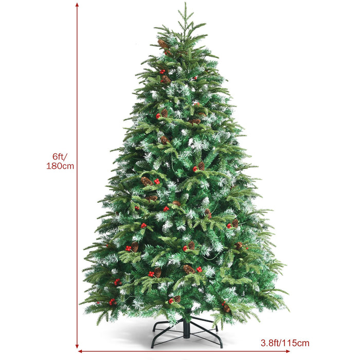 5/6 Feet Artificial Christmas Tree with LED Lights and Tips