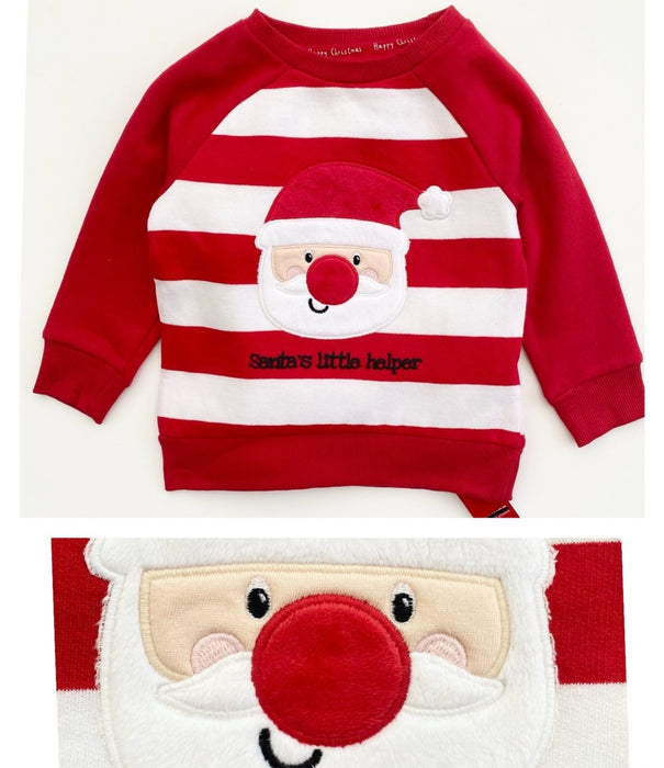 Kids Christmas Jumper Sweatshirt Top Dunnes Festive Cute Santa Red Party Baby