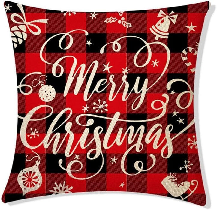 4-Pack Vintage Christmas Throw Pillow Covers Cushion Home Decor UK Stock
