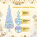 150/180CM Artificial Xmas Tree Pencil Tree with Treetop Star and 7 Lighting Modes