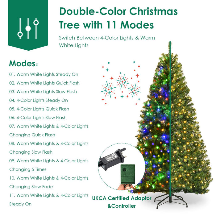 6 FT Pre-Lit Artificial Christmas Tree with 350 Warm White and Multicolored LED Lights
