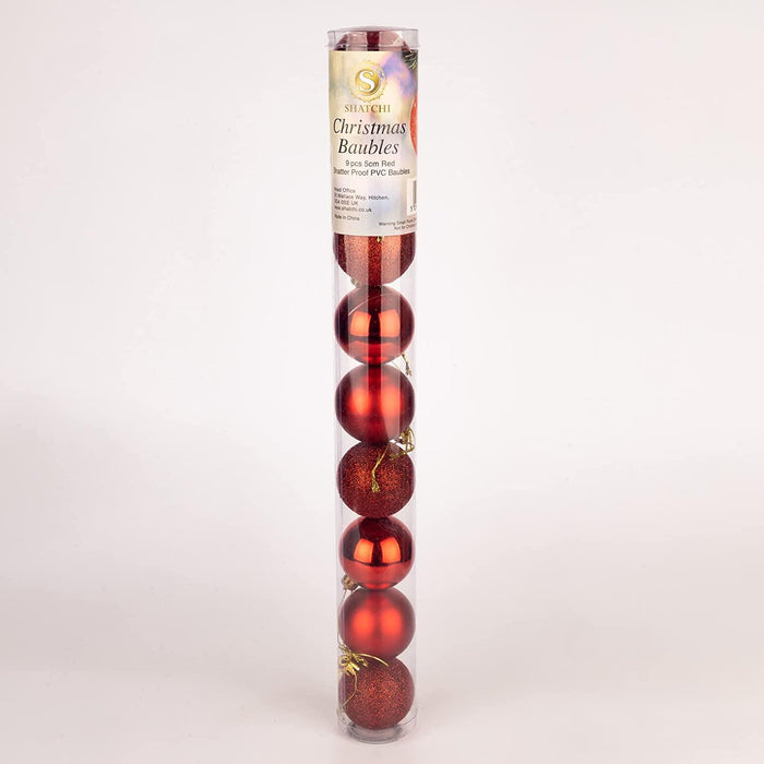 Christmas Baubles Hanging Decoration Shiny Glitter Balls Xmas Tree Ornament 50Mm