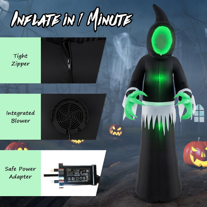240CM Giant Blow up Ghost with Infinity Mirror Light and LED Lights