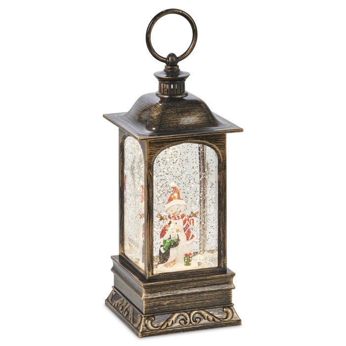 Large Christmas Water Spinner Snow Globe Snowman Tree Rustic Decorations Figures