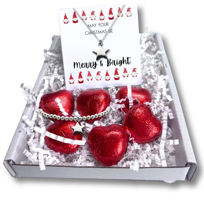 Gift Hamper – Star Necklace & Milk Chocolate Hearts - Samanta Factory