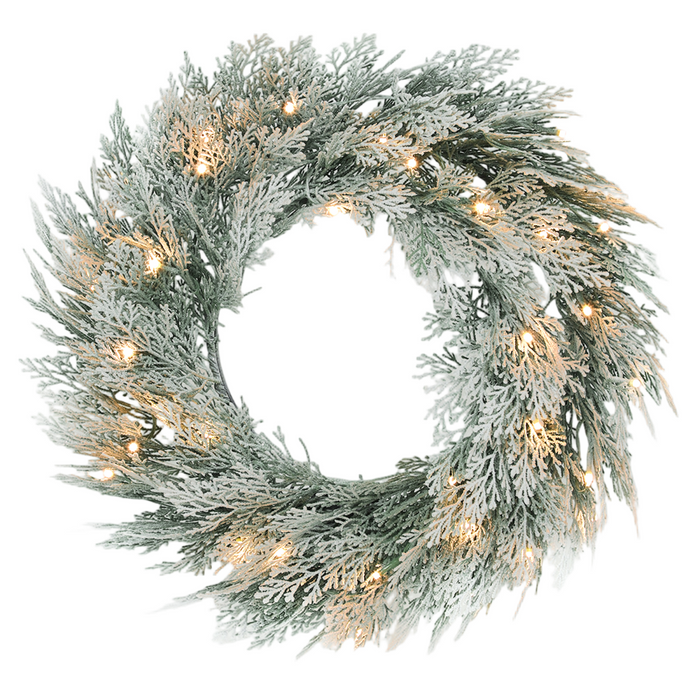 Christmas LED Wreath – Snow-Dusted Branches & Warm White Lights - Samanta Factory