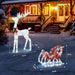 Lighted Christmas Reindeer & Sleigh – 4ft Outdoor LED Decor - Samanta Factory