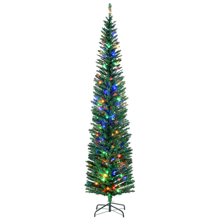 Slim Christmas Tree – 7.5ft Pre-Lit Colourful LED Design - Samanta Factory