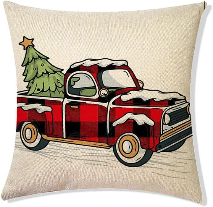 4-Pack Vintage Christmas Throw Pillow Covers Cushion Home Decor UK Stock