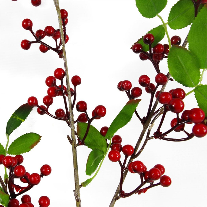 Artificial Sprays – 80cm Luxurious Red Christmas Berry Stems - Samanta Factory