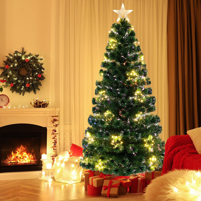 Optical Fiber Christmas Tree Pre-Lit Artificial Xmas Tree