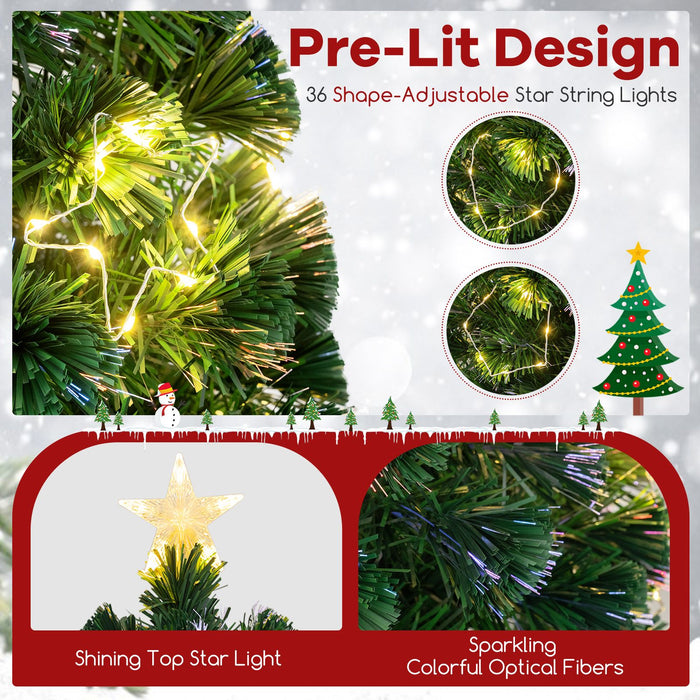 Optical Fiber Christmas Tree Pre-Lit Artificial Xmas Tree
