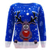 LADIES KNITTED RUDOLPH REINDEER XMAS WOMENS CHRISTMAS NOVELTY JUMPER SWEATER TOP
