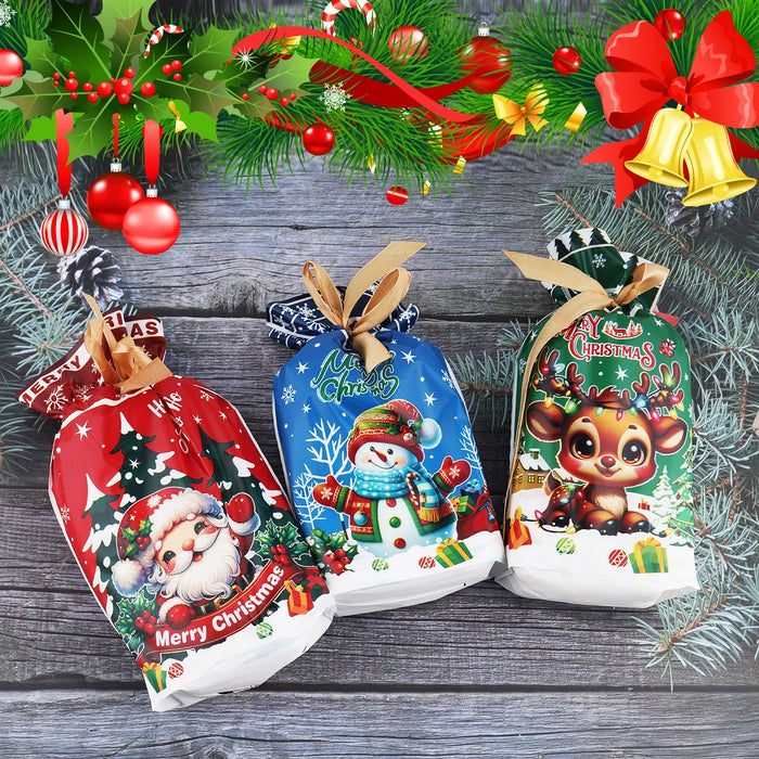 30Pcs Large Christmas Sacks Party Present Gift Bags Drawstring Wrap Storage UK~