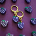 Grape Charm Earrings – Playful Fimo Fruit Beads on Gold Huggie Hoops - Samanta Factory