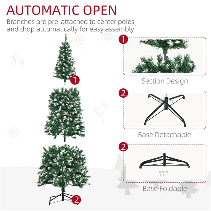 Artificial Christmas Tree – Multicolour Pre-Lit Snowy Branch Design - Samanta Factory