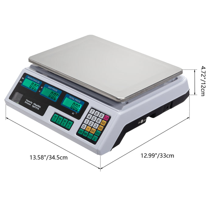Digital Vegetable Price Scale – 40kg Capacity with LCD Display & Rechargeable Battery