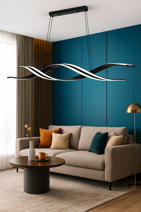Modern LED Pendant Light – Polished Chrome with Remote Dimming - Samanta Factory