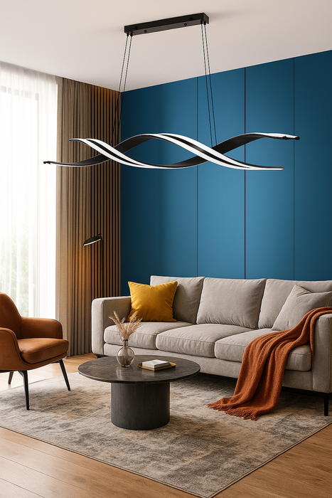Modern LED Pendant Light – Polished Chrome with Remote Dimming - Samanta Factory