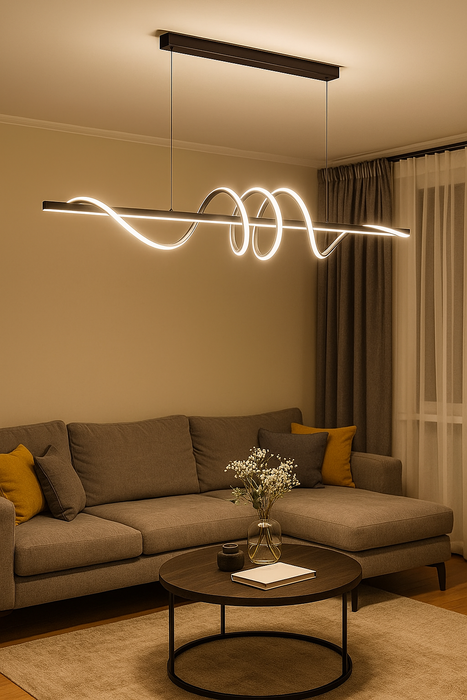 Contemporary Aluminum & Acrylic Pendant Chandelier with Adjustable Brightness & Remote - Samanta Factory