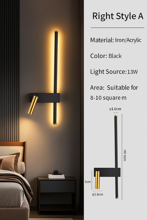 Nordic Modern LED Wall Lamp – Black & White Minimalist Design for Living Room & Bedroom