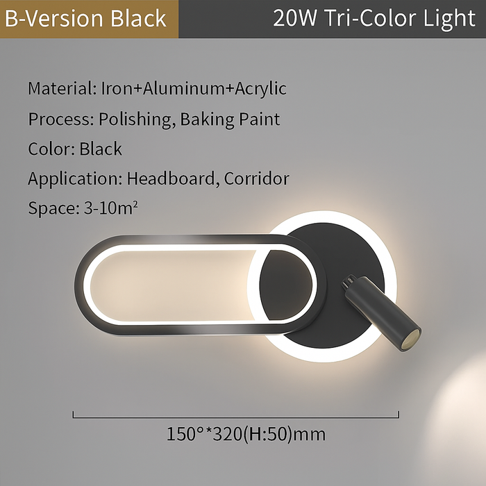 Bedside Lamp Modern Simple Creative Living Room Background Wall Stairwell Wall Lamp Nordic Network Red Corridor Wall Light