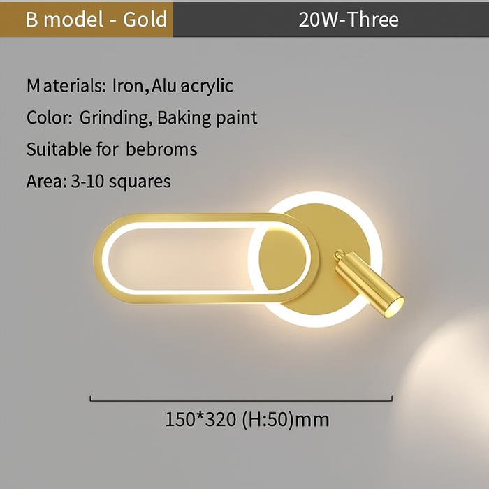 Bedside Lamp Modern Simple Creative Living Room Background Wall Stairwell Wall Lamp Nordic Network Red Corridor Wall Light
