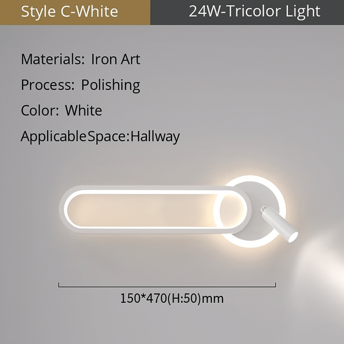 Bedside Lamp Modern Simple Creative Living Room Background Wall Stairwell Wall Lamp Nordic Network Red Corridor Wall Light