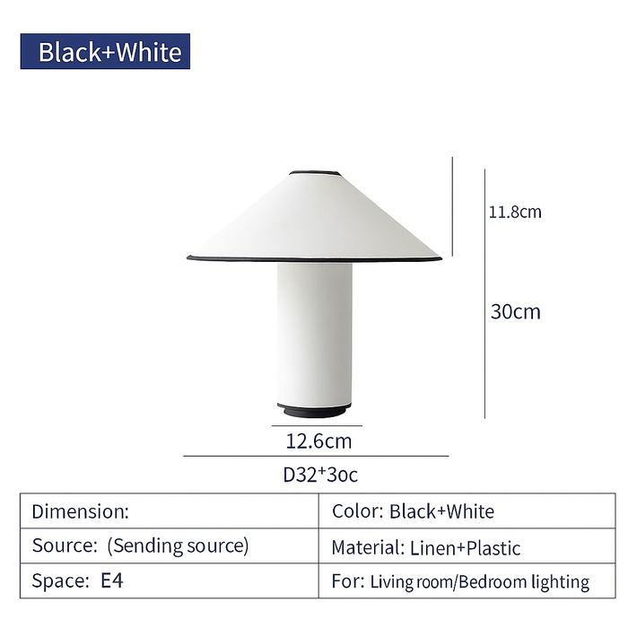 COLETTE Table Lamp – Japanese Wabi-Sabi White Mushroom Design