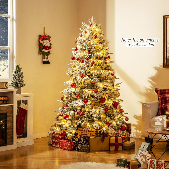 180 Cm Artificial Christmas Tree Pre-Lit Hinged Xmas Tree with 270 Warm White LED Lights