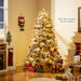 180 Cm Artificial Christmas Tree Pre-Lit Hinged Xmas Tree with 270 Warm White LED Lights