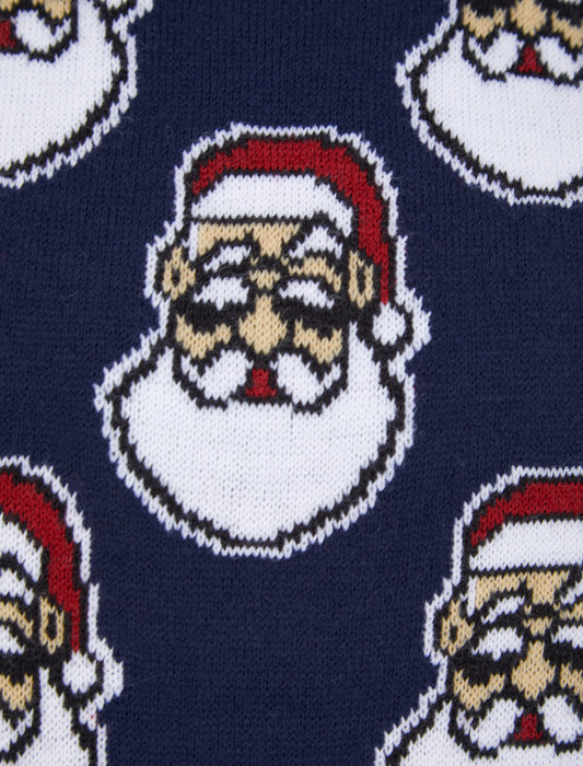 Kids Boys Christmas Jumper Santa Head Repeat Xmas Sweater Pullover Novelty