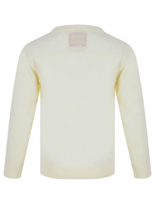 Kids Girls Christmas Jumper Glasses Dog Novelty Sequinned Xmas Sweater Pullover