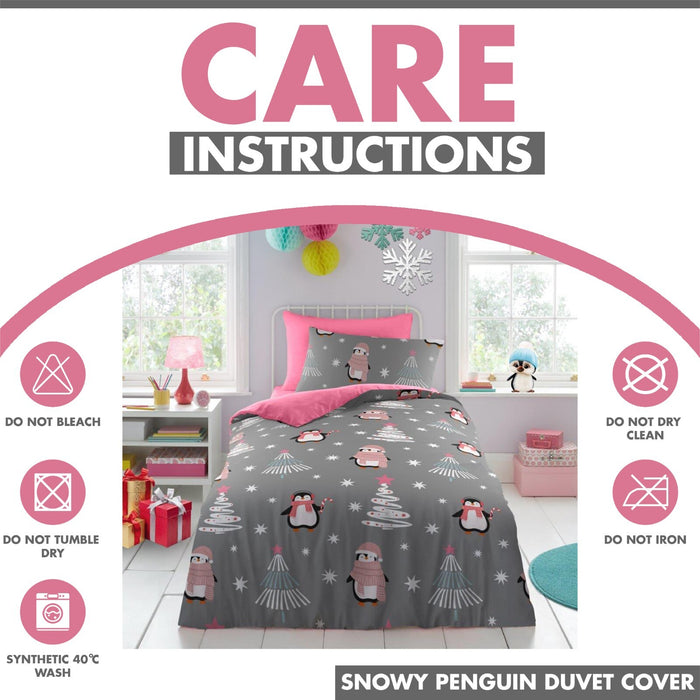 Xmas Duvet Quilt Cover Pillowcase Soft Reversible Printed Bedding Set All Size