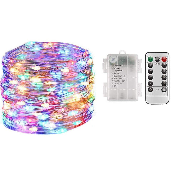10M 100LED Battery Cooper Wire Light String Fairy Lights Xmas Party Remote