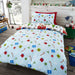 Father Christmas Duvet Cover Kid Xmas Single Quilt Bedding Set Red White Blue