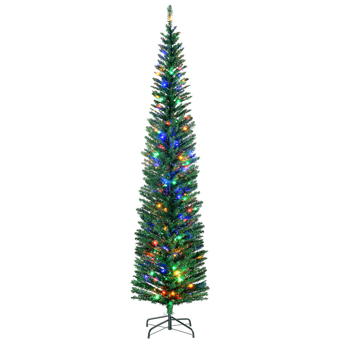 Slim Christmas Tree – 7.5ft Pre-Lit Colourful LED Design - Samanta Factory