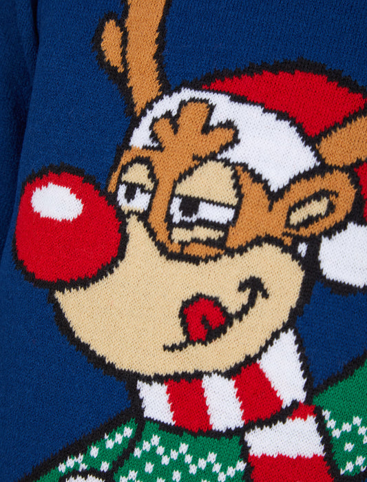 Kids Boys Christmas Jumper Reindeer Snow Xmas Sweater Pullover Novelty