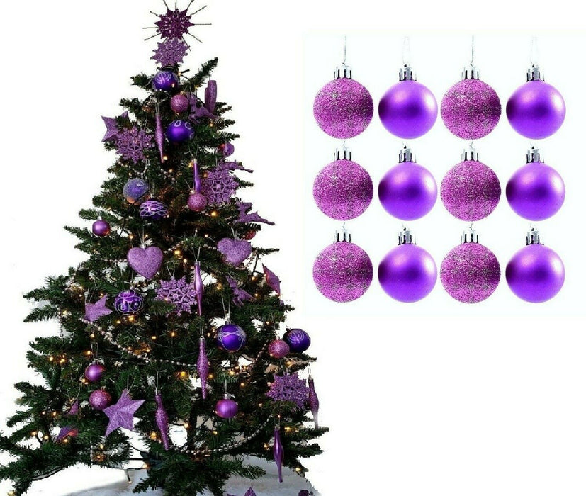 12Pc Christmas Tree Baubles, Tree Decorations, Xmas Bauble Decorations/Or